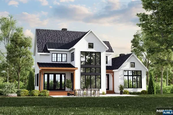 front view of a house with a yard
