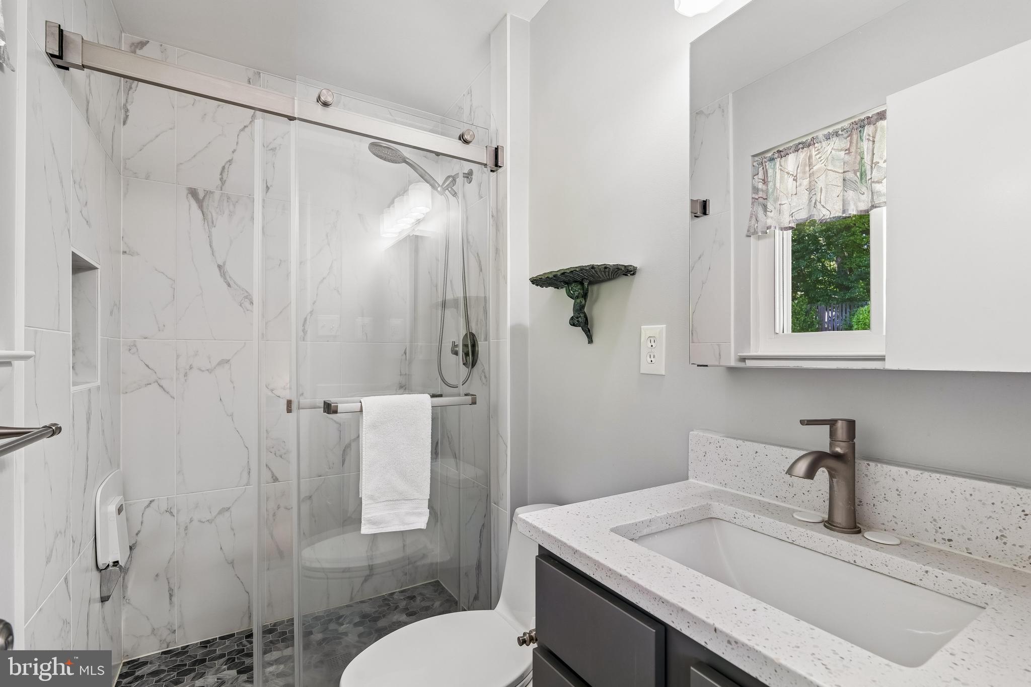 11728 Lovejoy Street Silver Spring, MD 20902 - Photo 25 of 43 Primary bath. Huge vanity. Hand held shower.