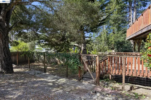 a view of a wooden bridge