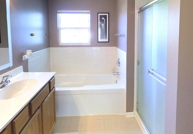 3129 Raphael Court St. Charles, IL 60175 - Photo 12 of 17 a bathroom with a tub sink and mirror