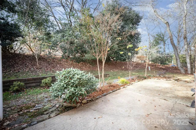 a backyard of a house with lots of green space