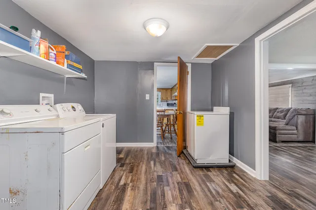 a utility room with washer and dryer