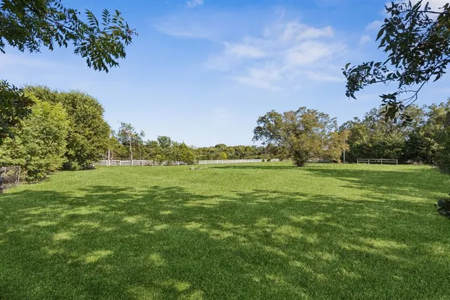 a view of a lake with a yard