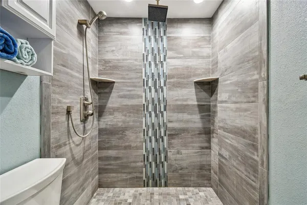 a bathroom with a shower