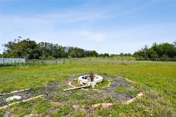 a view of a lake with a yard