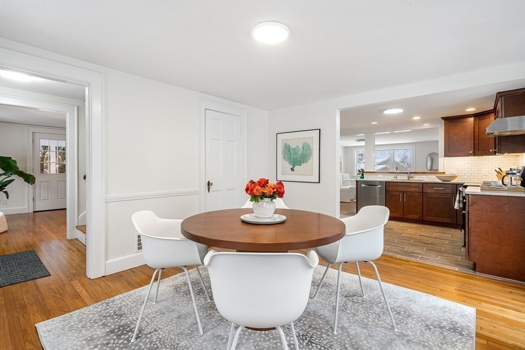 11 Oakencroft Road Wellesley, MA 02482 - Photo 4 of 28 a view of a dining room with furniture and wooden floor