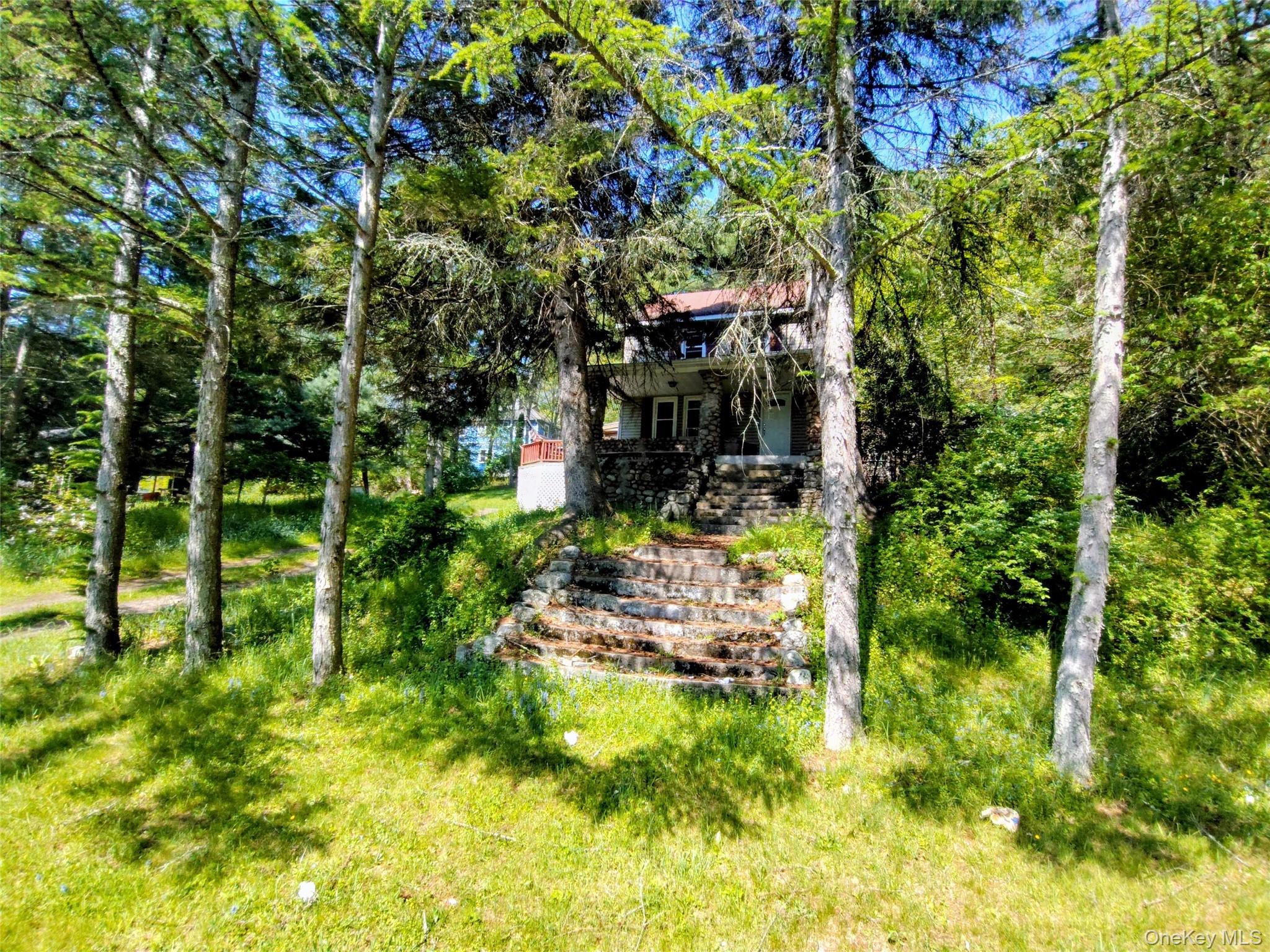 993 Plank Road Forestburgh, NY 12777 - Photo 2 of 12 a backyard of a house with lots of green space and fountain