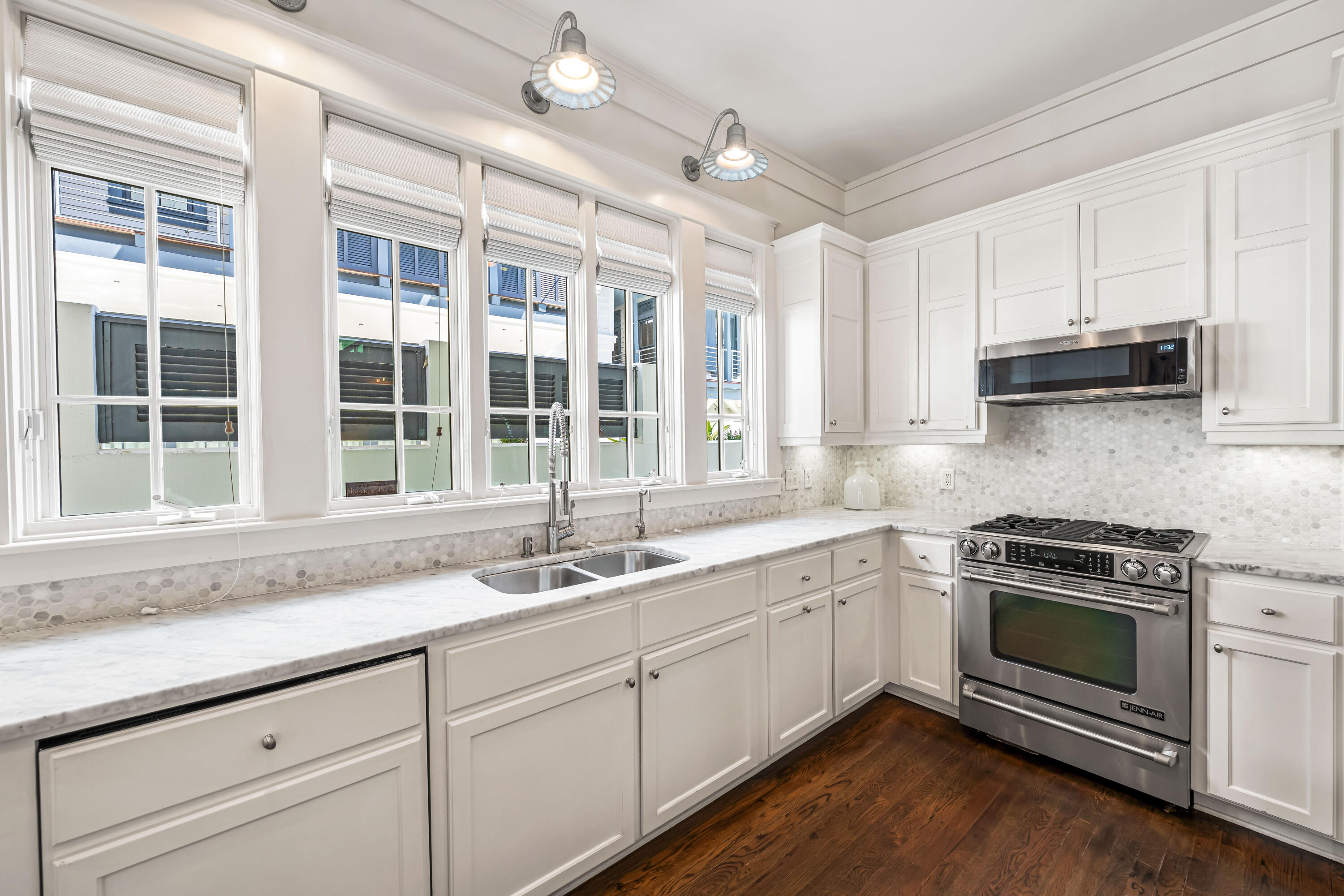 90 Atticus Road Rosemary Beach, FL 32461 - Photo 13 of 51 a kitchen with stainless steel appliances granite countertop a sink a stove and a microwave