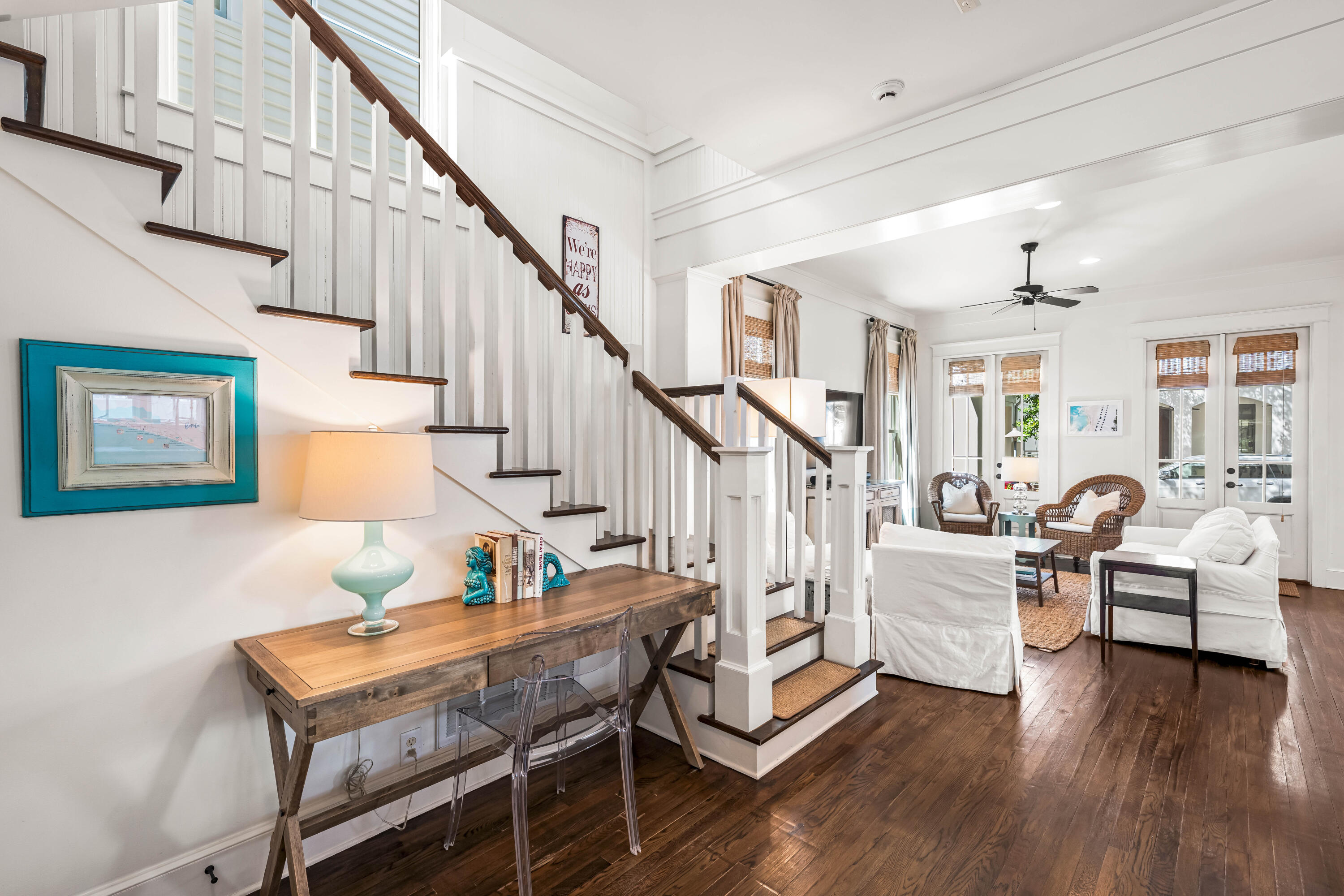 90 Atticus Road Rosemary Beach, FL 32461 - Photo 14 of 51 a living room with fireplace furniture and a wooden floor