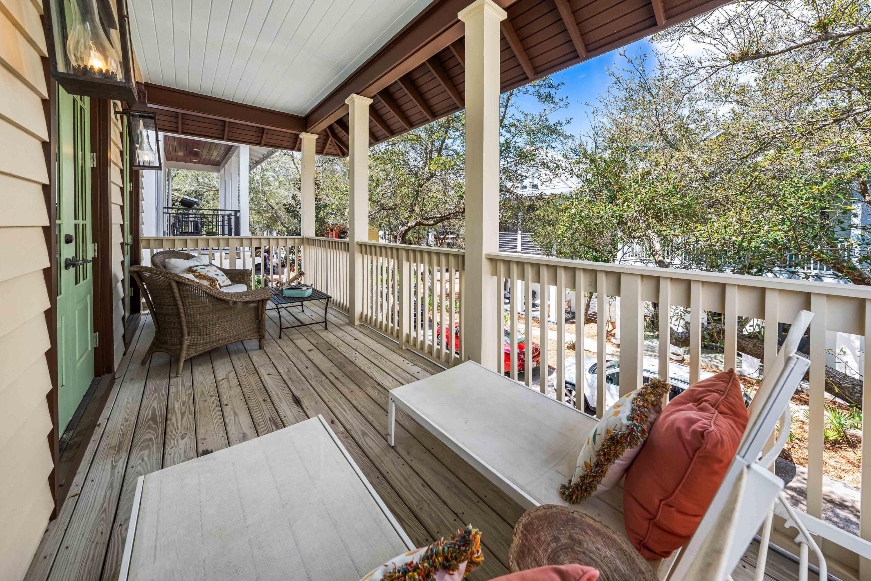 90 Atticus Road Rosemary Beach, FL 32461 - Photo 24 of 51 a view of balcony with wooden floor and outdoor seating