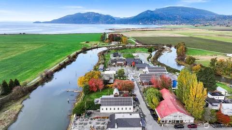 a view of lake and mountain