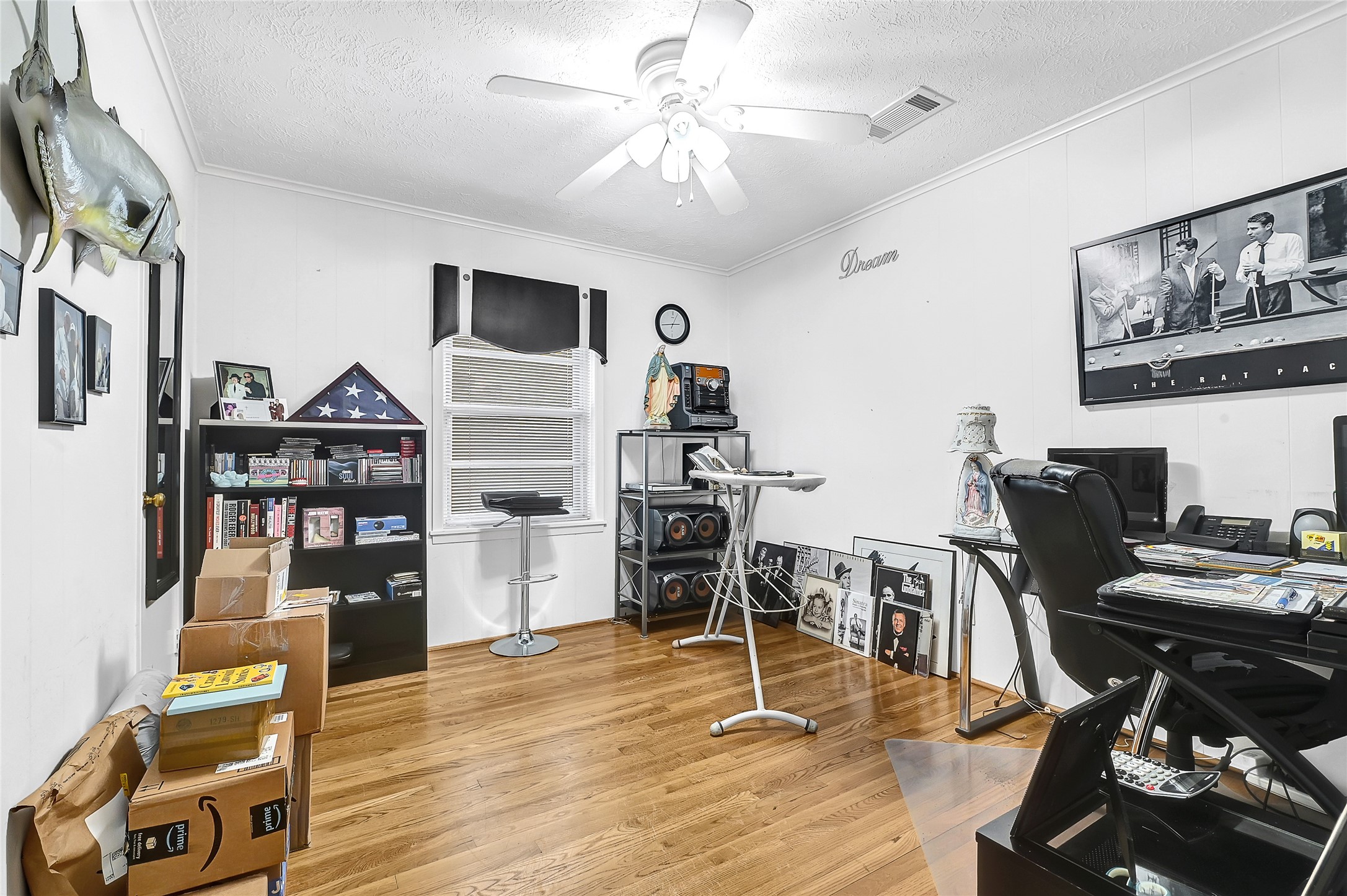 4831 Knickerbocker Street Houston, TX 77035 - Photo 38 of 50 Office or Flex Space currently configured with dual desks, featuring a ceiling fan and abundant lighting.