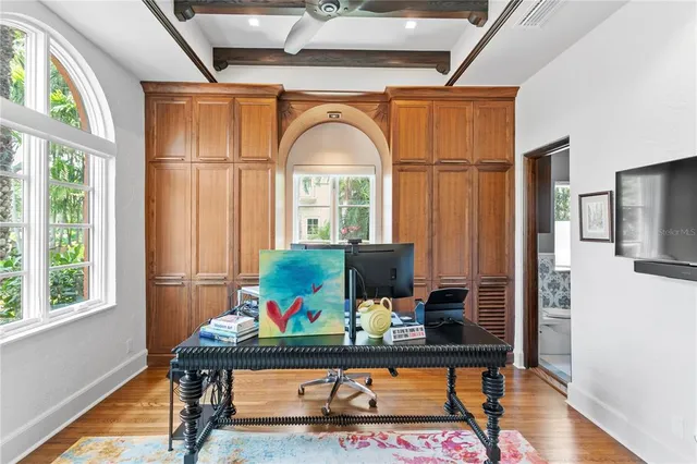 a room with furniture and windows