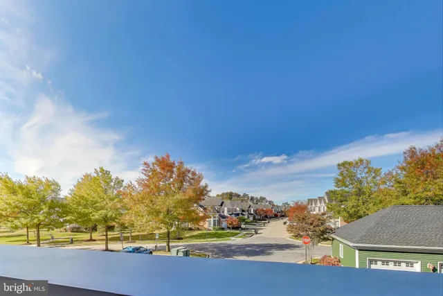 a view of yard with swimming pool and trees in the background
