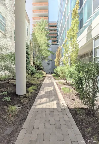a view of a pathway both side of the house