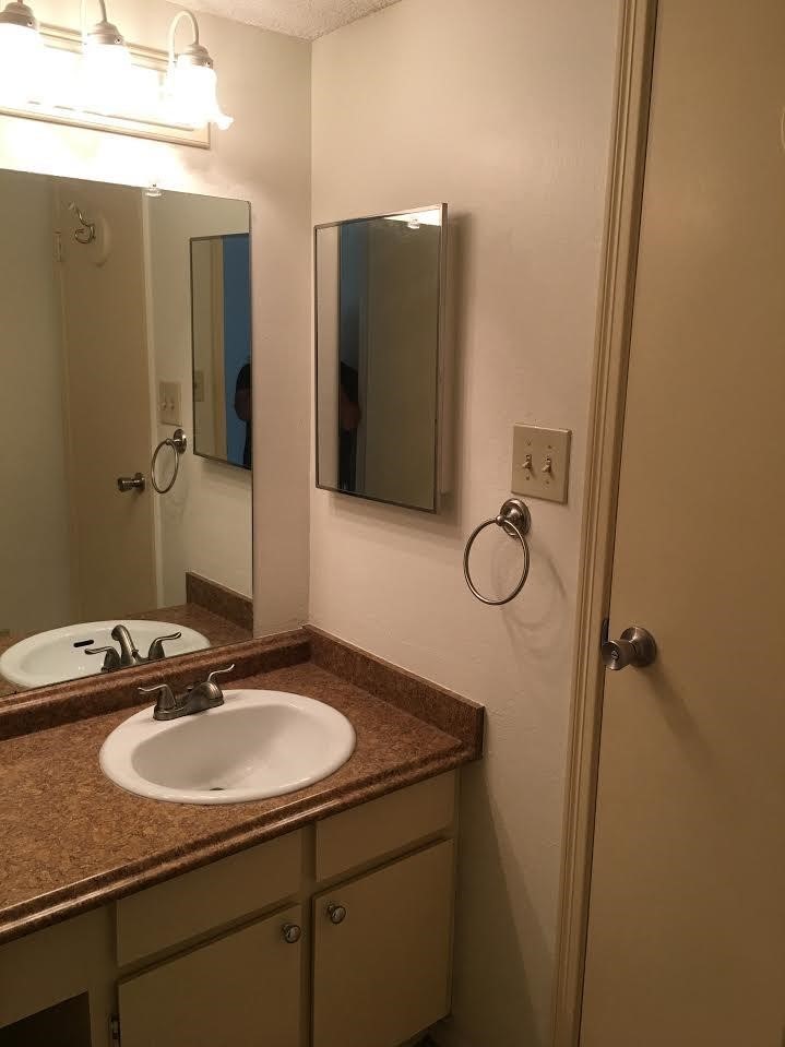 7575 Cambridge Street, Unit 1004 Houston, TX 77054 - Photo 19 of 23 a bathroom with a sink and a mirror