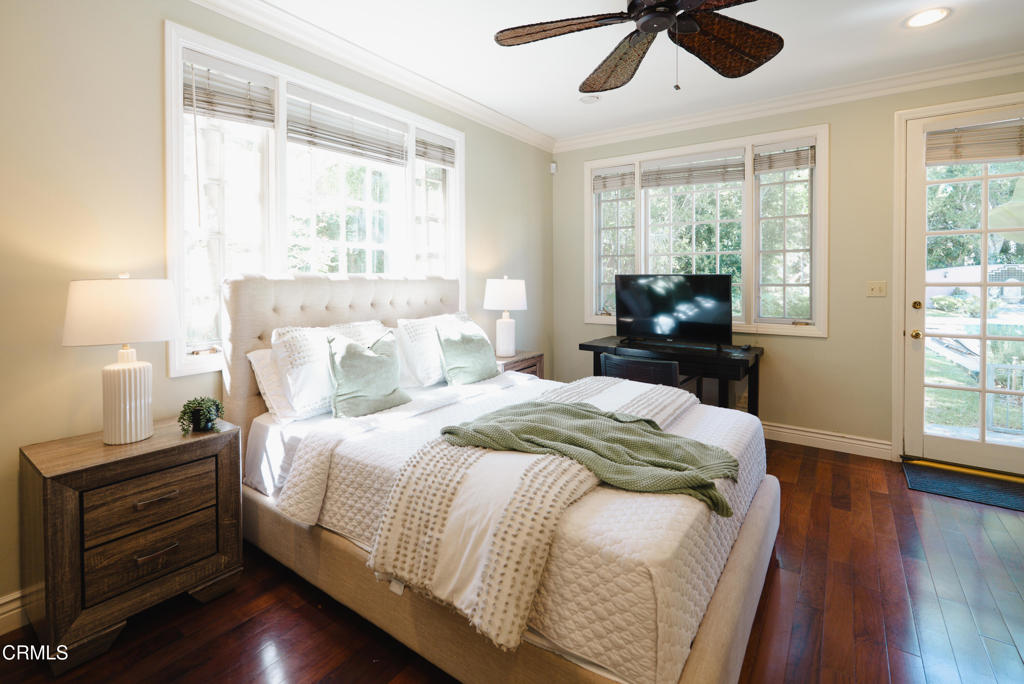 1363 Virginia Road San Marino, CA 91108 - Photo 29 of 29 a bedroom with a bed and wooden floor