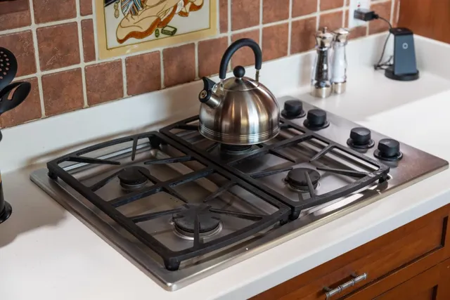 a close view of stove