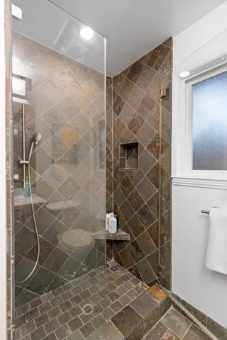 a bathroom with a shower