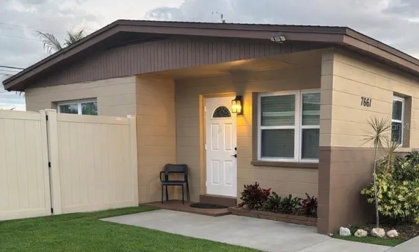 a front view of a house