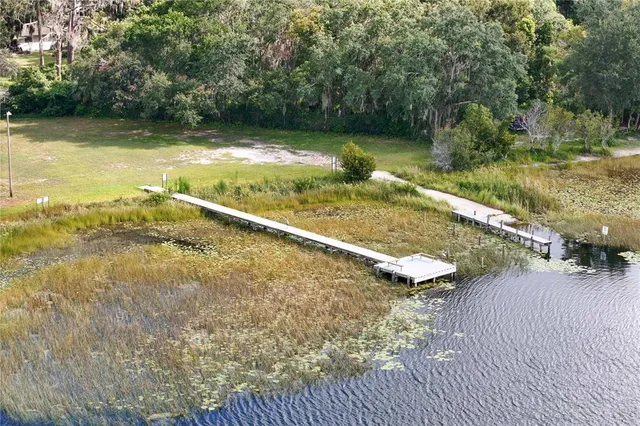 a view of a lake with a mountain