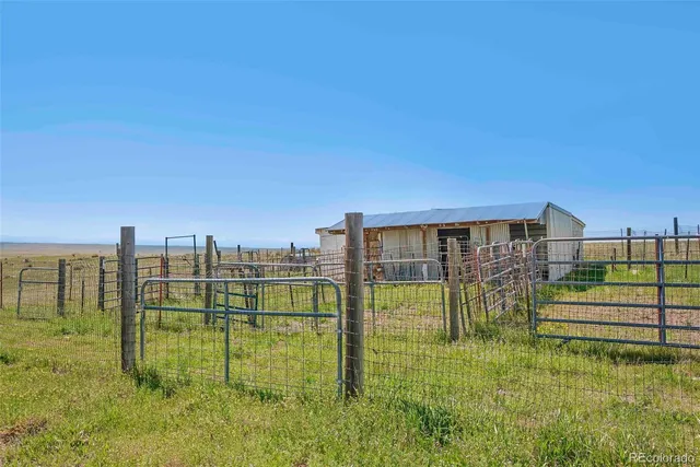 an outdoor space with furniture