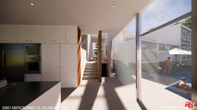 a view of a hallway view with staircase