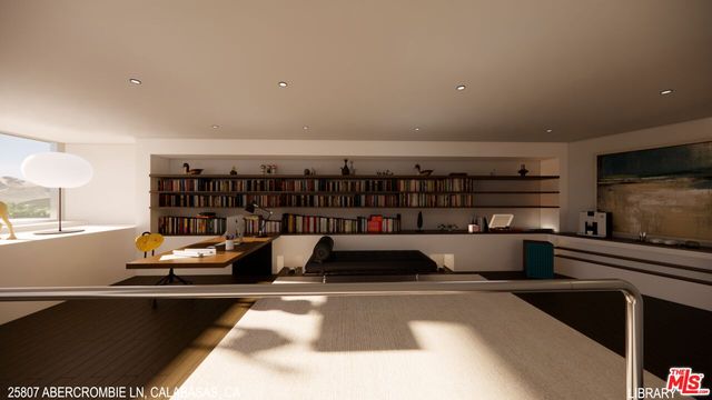 a kitchen with a sink and large counter top space
