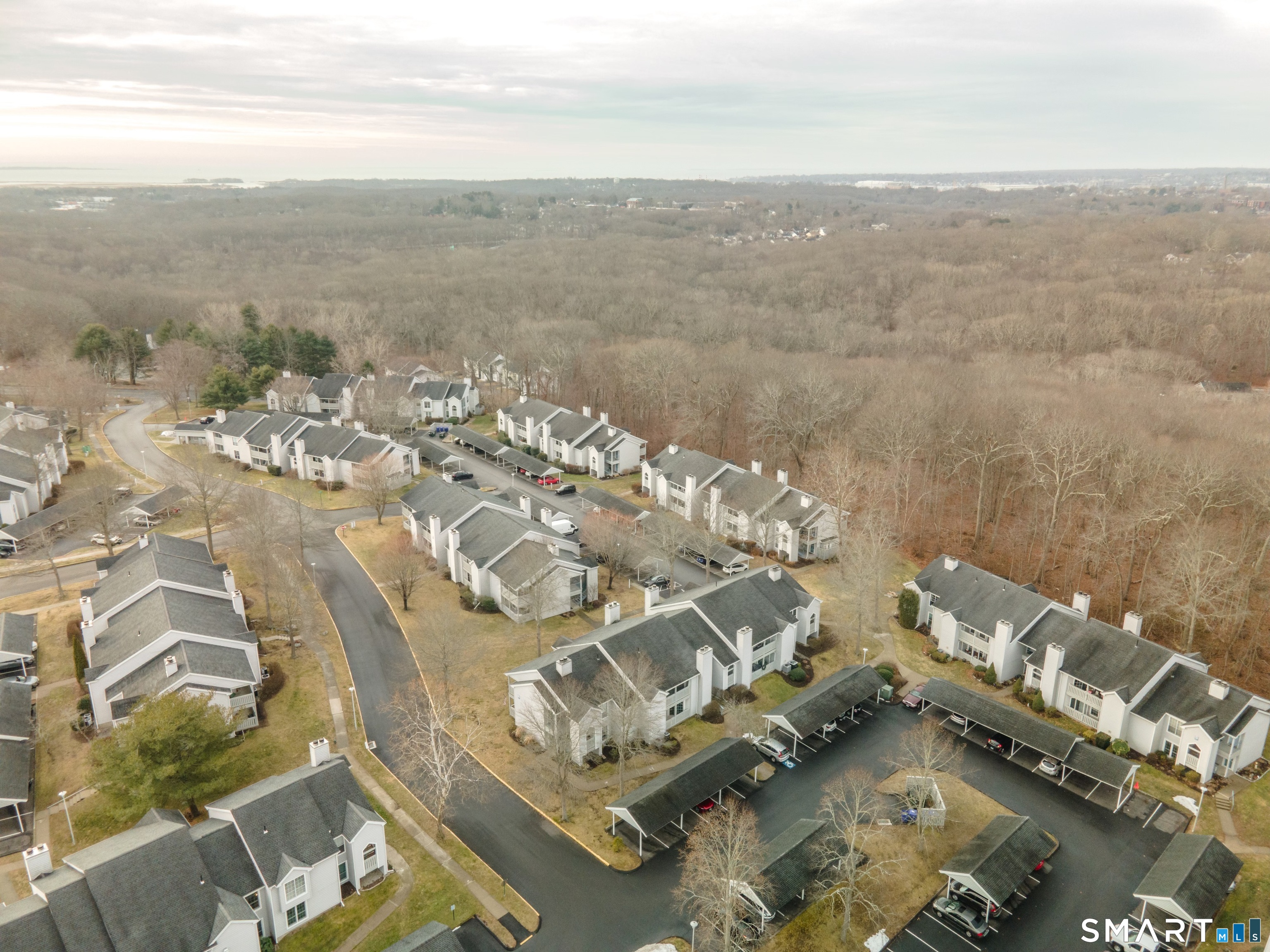 an aerial view of multiple house