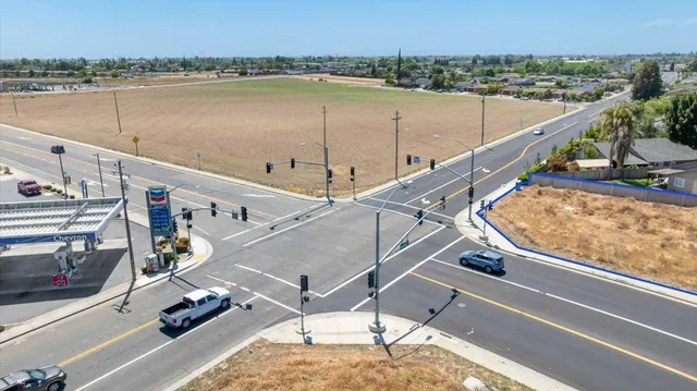 a view of a city with an ocean view