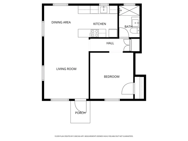 a picture of a bench in front of a door