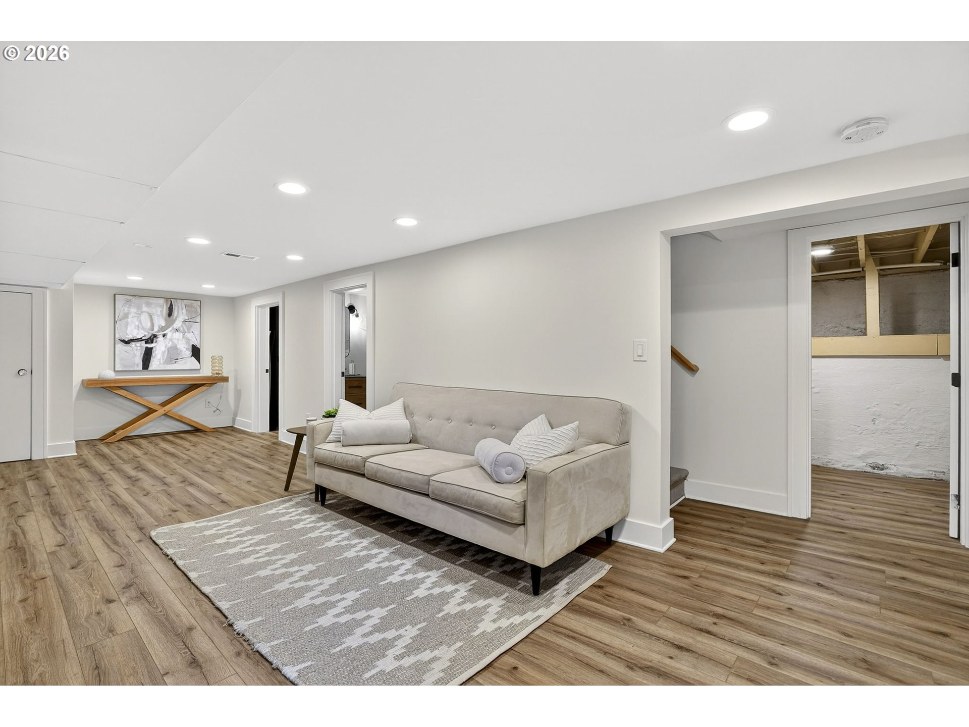 3923 Northeast 76th Avenue Portland, OR 97213 - Photo 33 of 48 a living room with furniture and a wooden floor