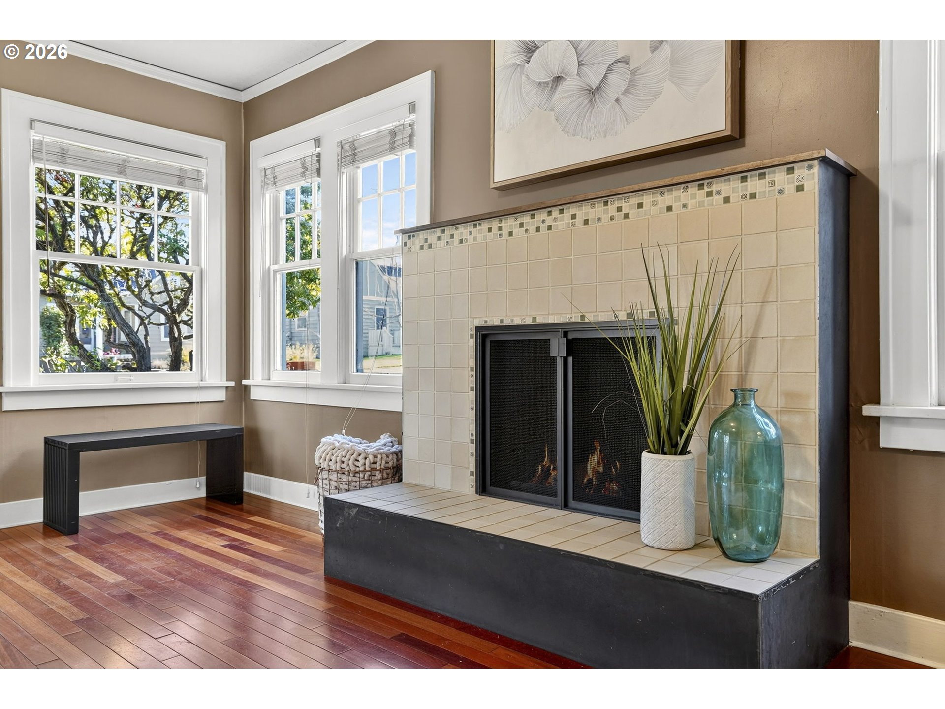 3923 Northeast 76th Avenue Portland, OR 97213 - Photo 9 of 48 a living room with furniture and a fireplace