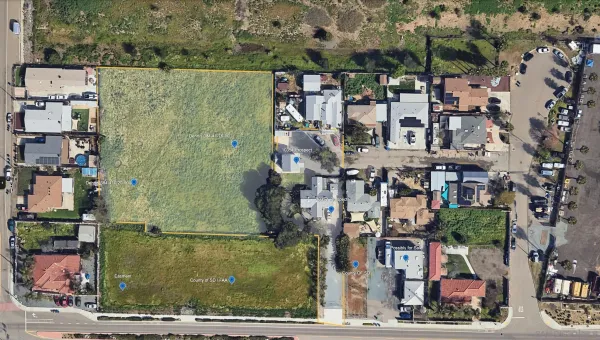 an aerial view of a houses