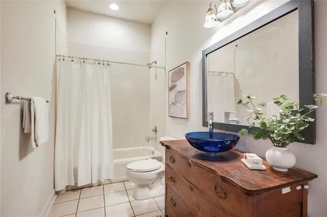 a view of a backyard with plants and large trees