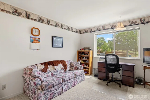 a living room with furniture