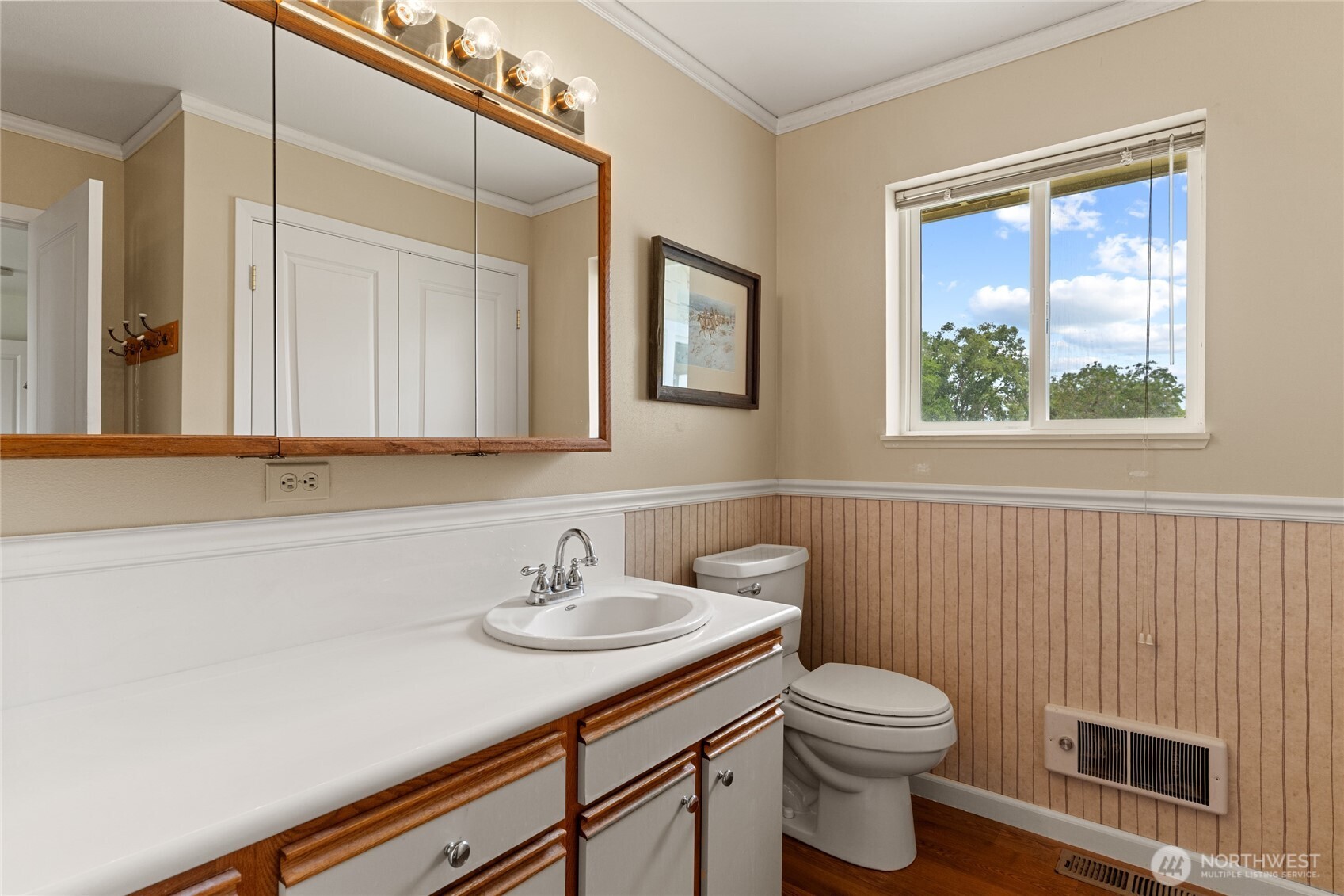 19627 Rd A Northeast Soap Lake, WA 98851 - Photo 36 of 38 a bathroom with a sink a toilet and mirror