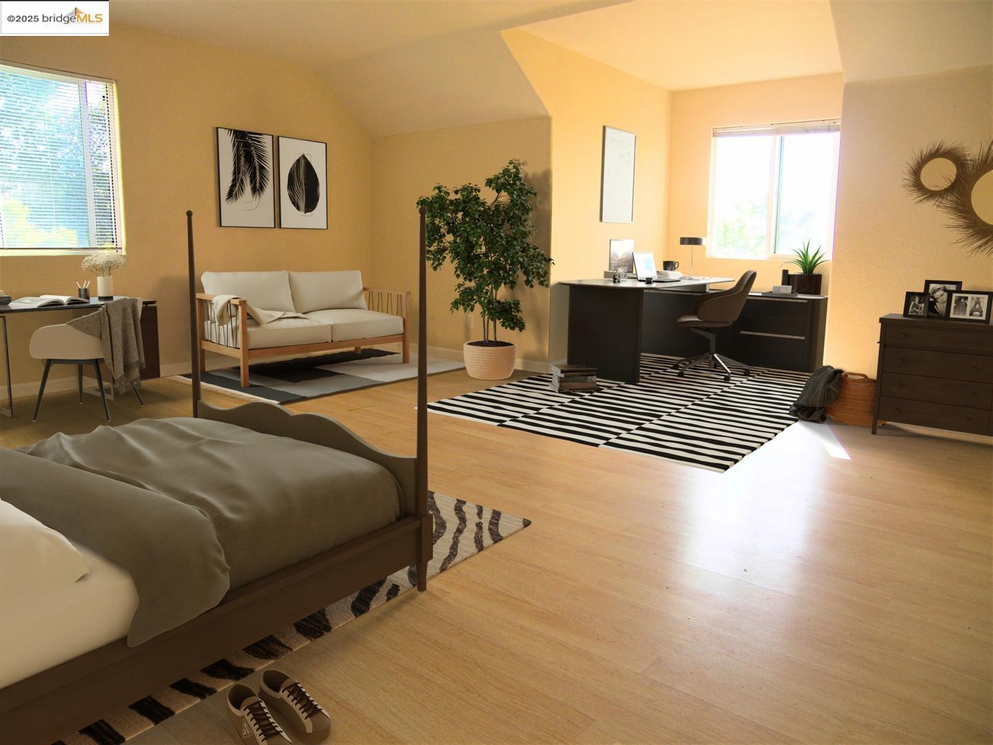 1259 Fulton Avenue Vallejo, CA 94591 - Photo 16 of 28 a bedroom with a bed and wooden floor