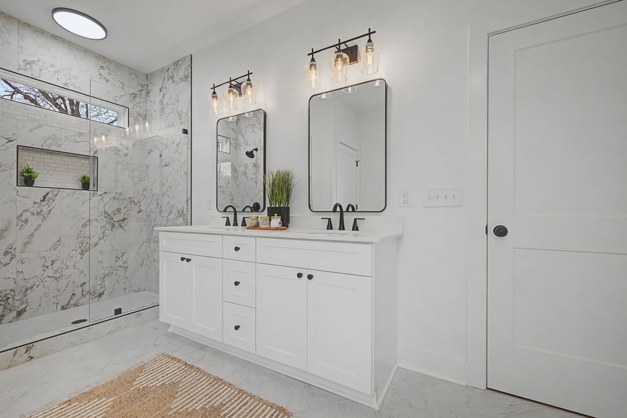 1171 Old Charlotte Road White Bluff, TN 37187 - Photo 20 of 29 a bathroom with a double vanity sink mirror and shower