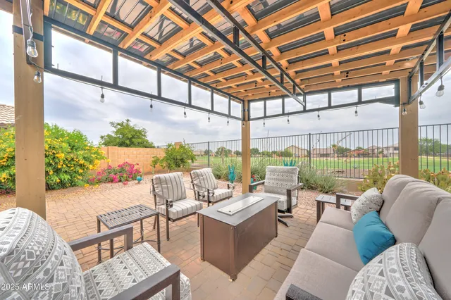 a view of a garden with a lake