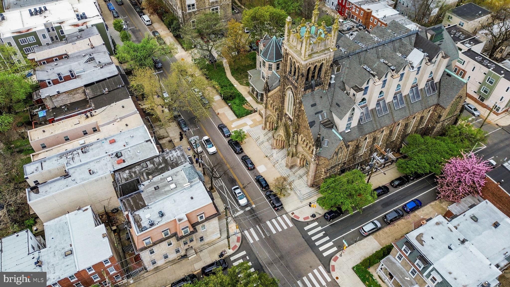 3800 Spring Garden Street Philadelphia, PA 19104 - Photo 9 of 35 an aerial view of a backyard with plants and large trees
