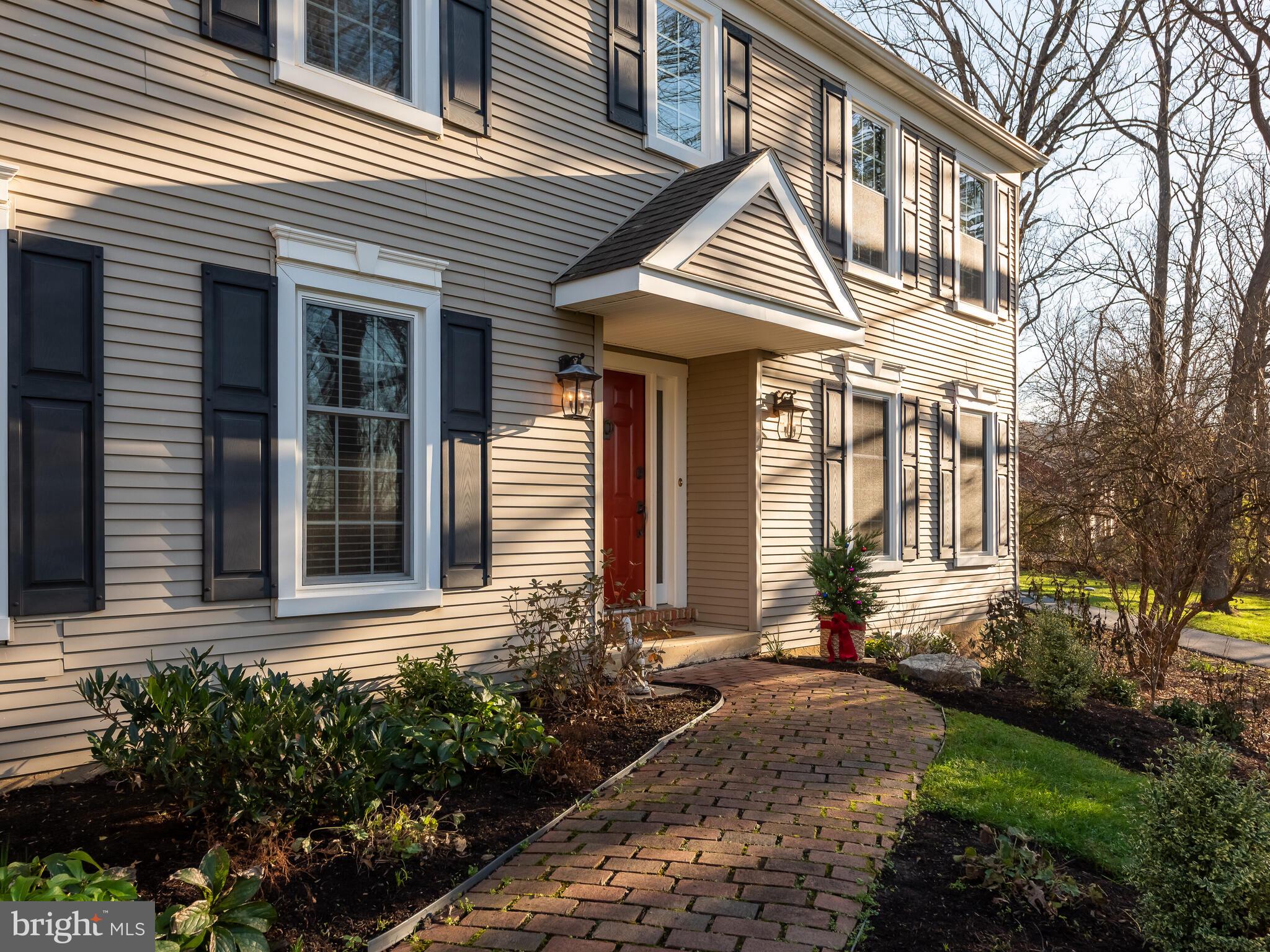Brick walkway leading to front door