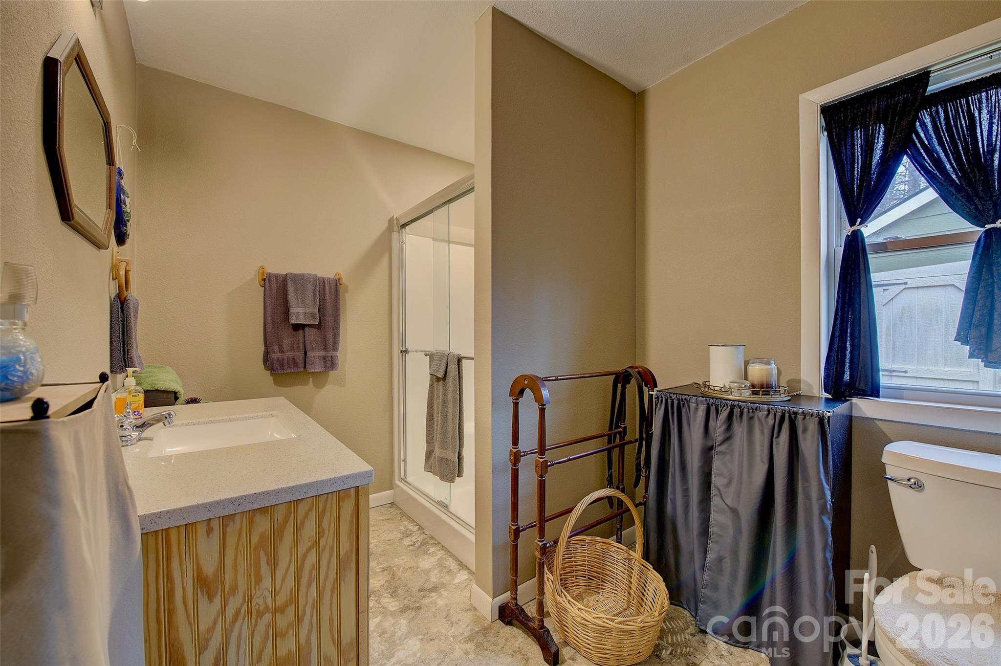 583 Deer Park Lake Road Spruce Pine, NC 28777 - Photo 11 of 24 a bathroom with a sink a toilet and a mirror