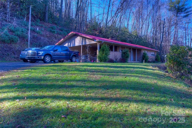 a house view with a garden space