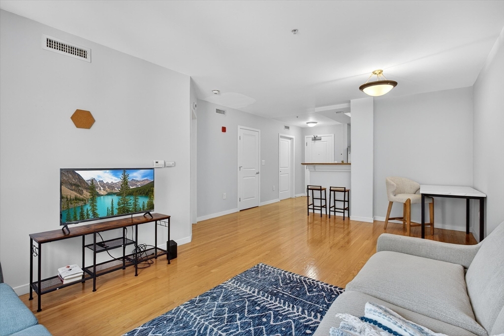 175 Cottage Street, Unit 312 Chelsea, MA 02150 - Photo 7 of 13 a living room with furniture and a flat screen tv