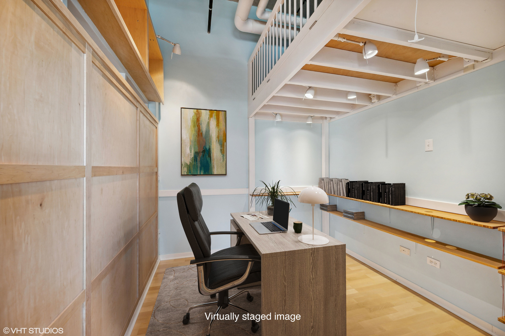 1640 Maple Avenue, Unit 401 Evanston, IL 60201 - Photo 14 of 21 a view of a workspace with furniture and a projector
