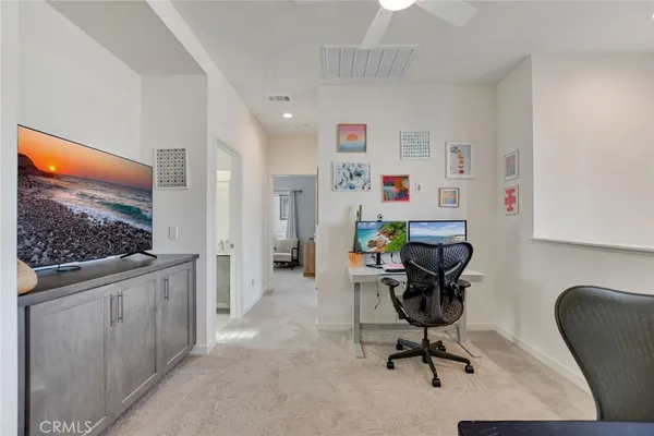 a workspace with furniture and a workspace