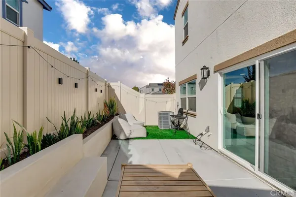 a view of a porch with a yard