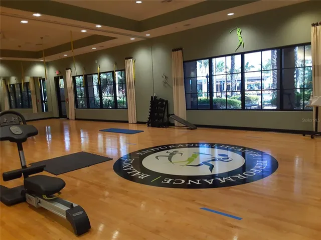 a room with table and window