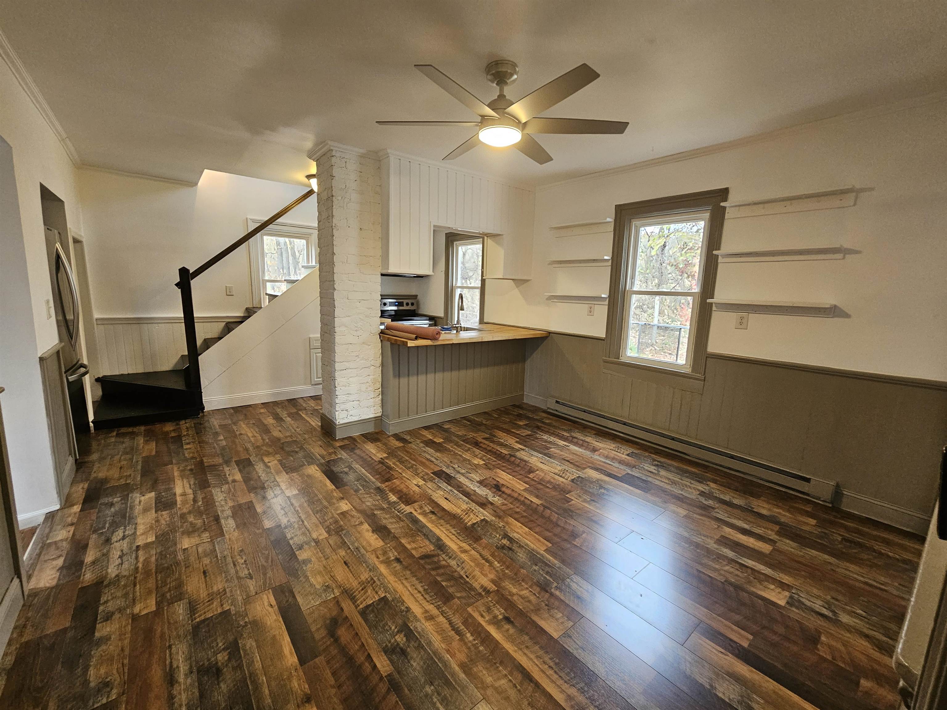 97 Mule Academy Road Fishersville, VA 22939 - Photo 6 of 15 a view of a workspace with wooden floor and windows